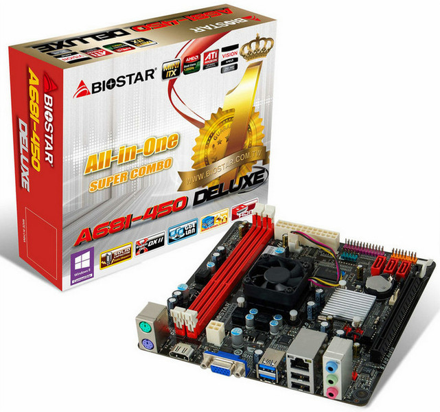 Biostar A68I-450 DELUXE AMD A68 Socket FT1 BGA Mini ITX motherboard