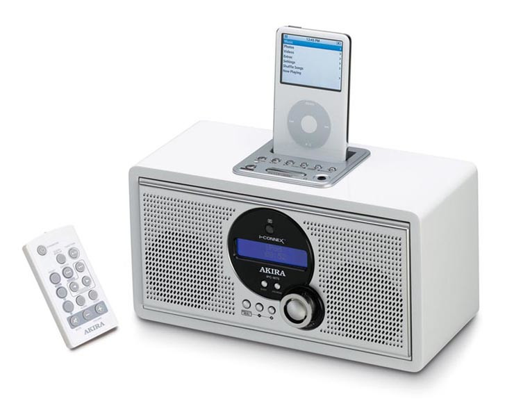 AKIRA IPC-W75 Портативный Цифровой Белый радиоприемник