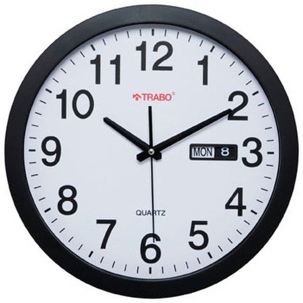 TRABO FP037N Quartz wall clock Circle Black wall clock