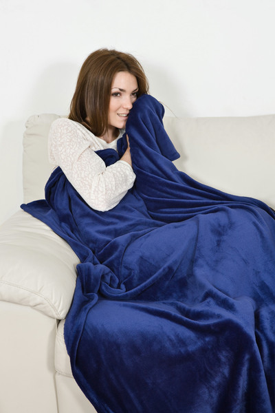 Kanguru 1070 130 x 170cm Flannel Blue throw blanket