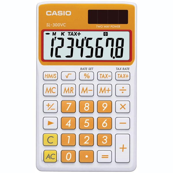 Casio SL-300VC Карман Display calculator Оранжевый, Белый