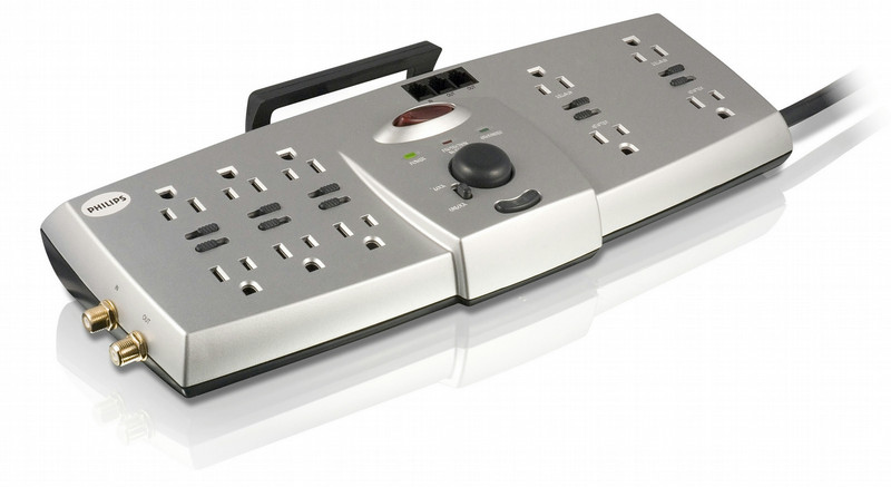 Philips SPP7345WA Resettable 10 outlets Surge protector