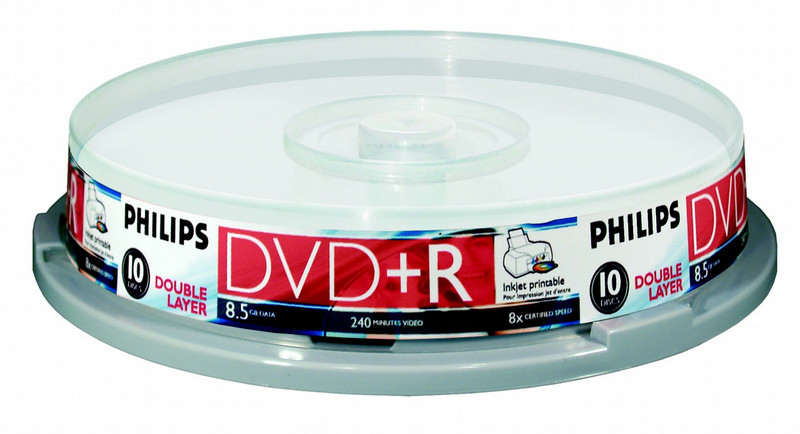 Philips DR8I8B10F 8.5GB/240min 8x Double layer DVD+R