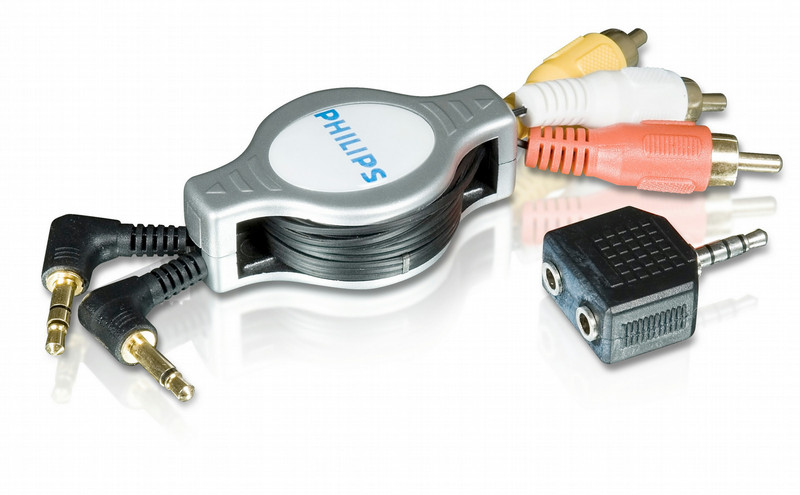 Philips SWV2422 Retractable 6 ft 3.5mm - composite AV cable