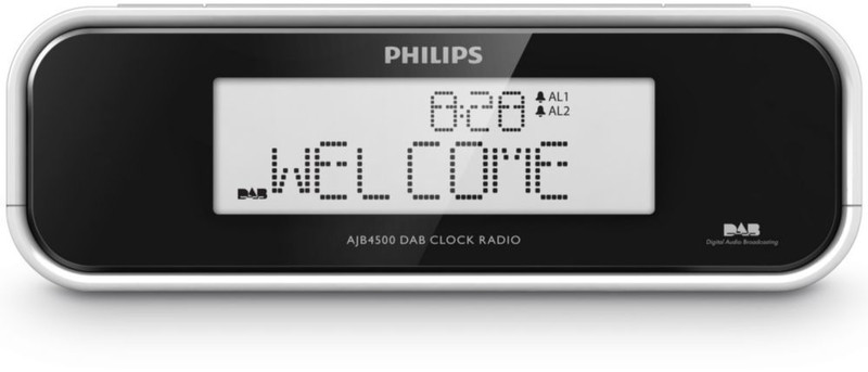 Philips AJB4500/05 Часы Цифровой Черный, Белый радиоприемник