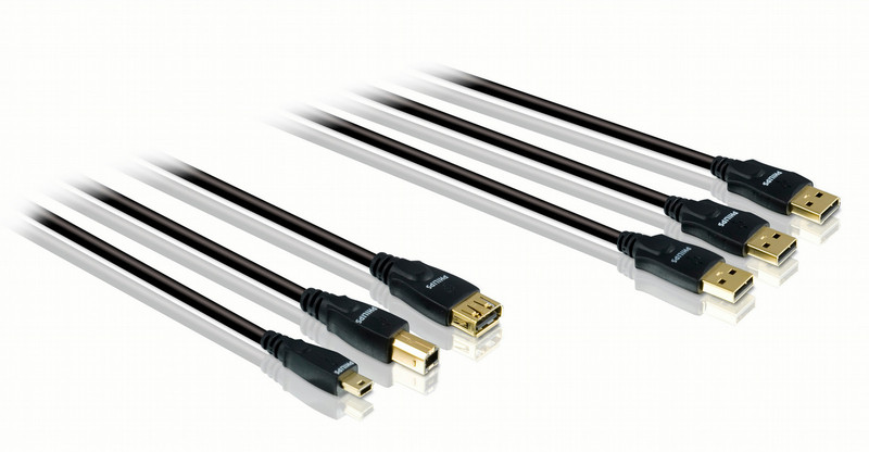 Philips SWU1400 24 carat gold-plated Value pack USB 2.0 cable