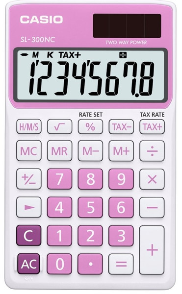 Casio SL-300NC Pocket Display calculator Pink