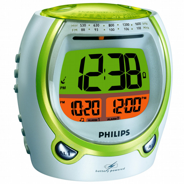Philips AJ3050/00C Часы Зеленый, Cеребряный радиоприемник