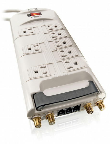 Philips SPP3202WC Home entertainment 8 outlets Surge protector