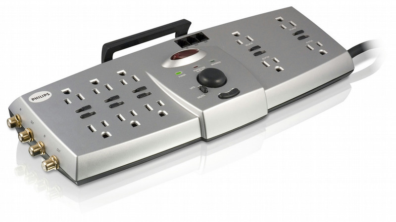 Philips SPP7346WA Resettable 10 outlets Surge protector