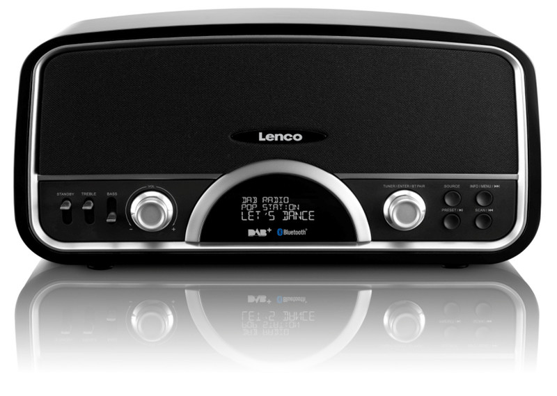 Lenco DR-05 BT Персональный Цифровой Черный радиоприемник