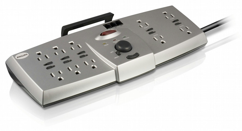 Philips SPP7344WA Resettable 10 outlets Surge protector