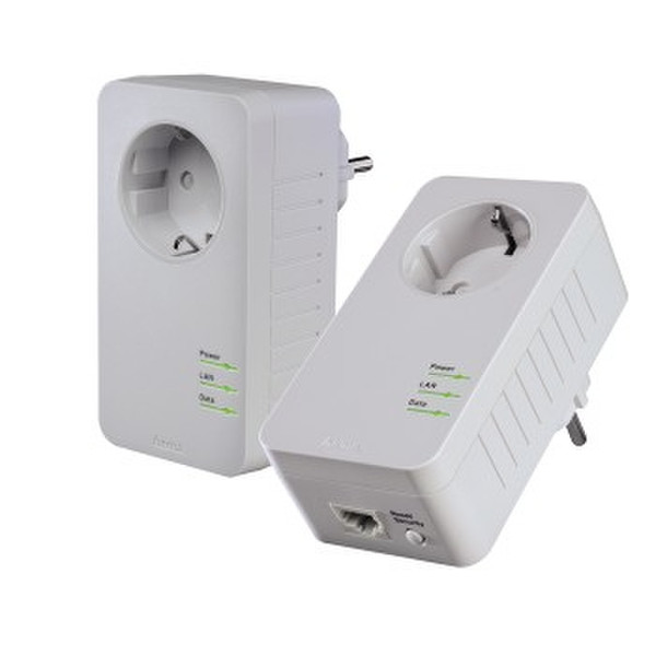 Hama 00053185 500Mbit/s Ethernet LAN White 2pc(s) PowerLine network adapter
