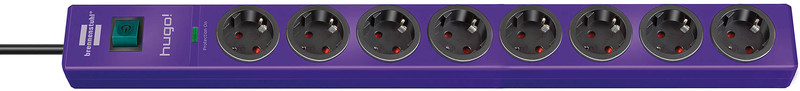 Brennenstuhl hugo! 19.500A 8-w 2m 8AC outlet(s) 2m Violett Spannungsschutz