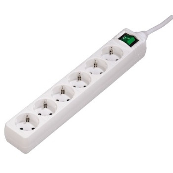 Hama 00111956 6AC outlet(s) 230V 1.4m Weiß Spannungsschutz