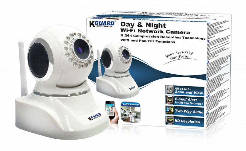 Kguard QRT-301 PanTilt IP camera IP security camera Indoor Box White
