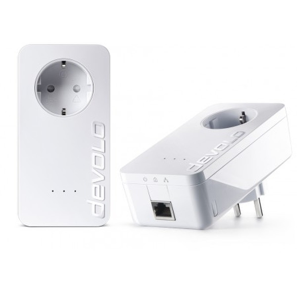 Devolo dLAN 650 Triple+ 600Mbit/s Eingebauter Ethernet-Anschluss Weiß 2Stück(e) PowerLine Netzwerkadapter