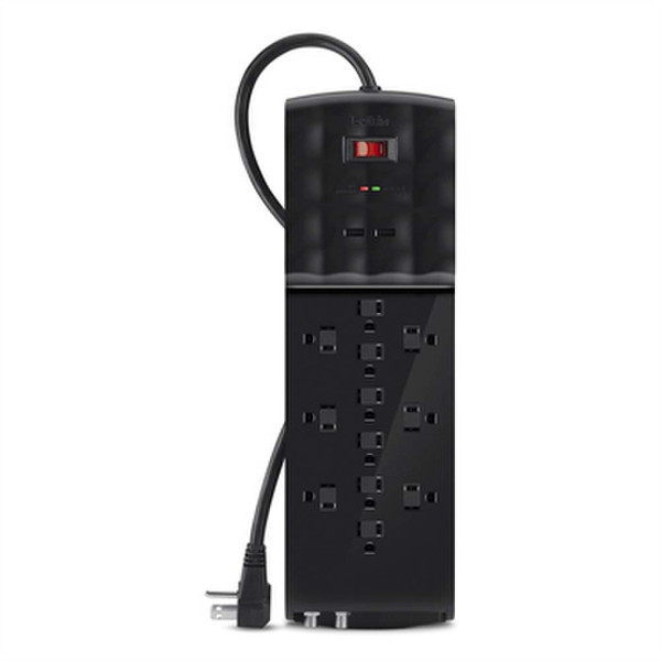 Belkin BSQ1200BG06-BLK 12AC outlet(s) 1.8288m Black surge protector