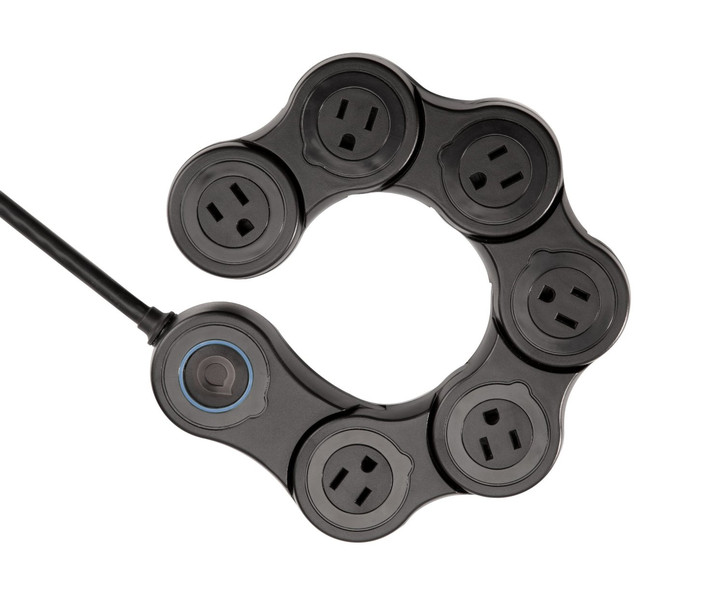 Quirky PVP-1-BLK 6AC outlet(s) 1.8m Black power extension