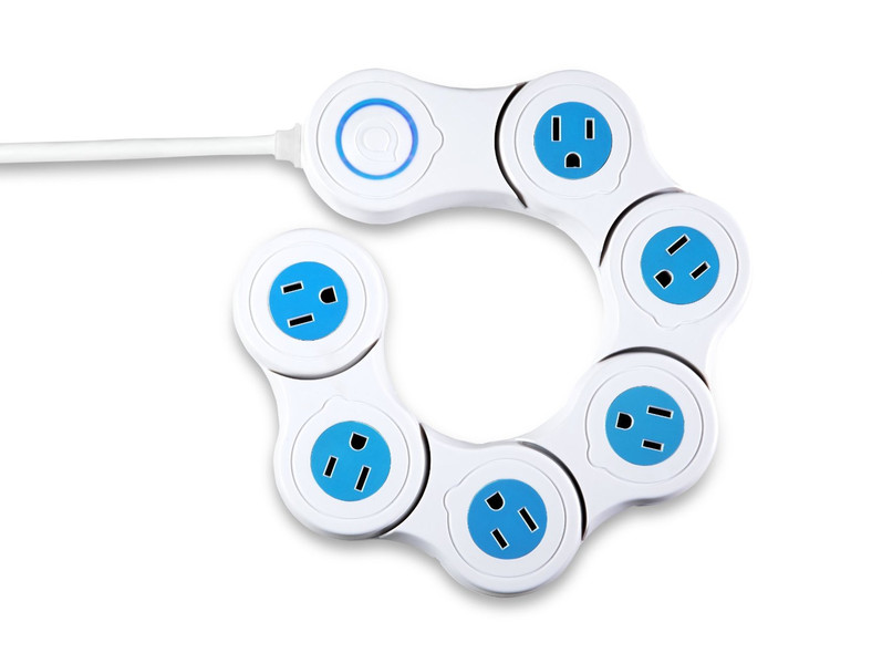 Quirky PVP-1-WHT 6AC outlet(s) 1.8m White power extension