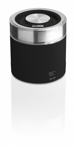 Sweex SP400 Mono 3W Röhre Schwarz Tragbarer Lautsprecher