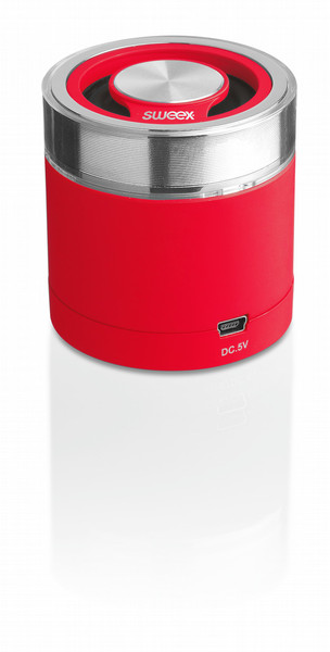 Sweex SP402 Mono 3W Röhre Rot Tragbarer Lautsprecher