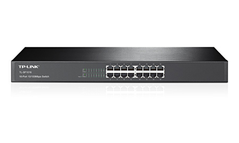 TP-LINK TL-SF1016 Unmanaged Fast Ethernet (10/100) 1U Black