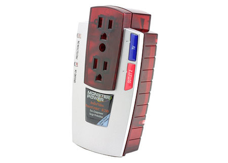 Monster Cable PowerCenter AP 200 2AC outlet(s) Red,White surge protector