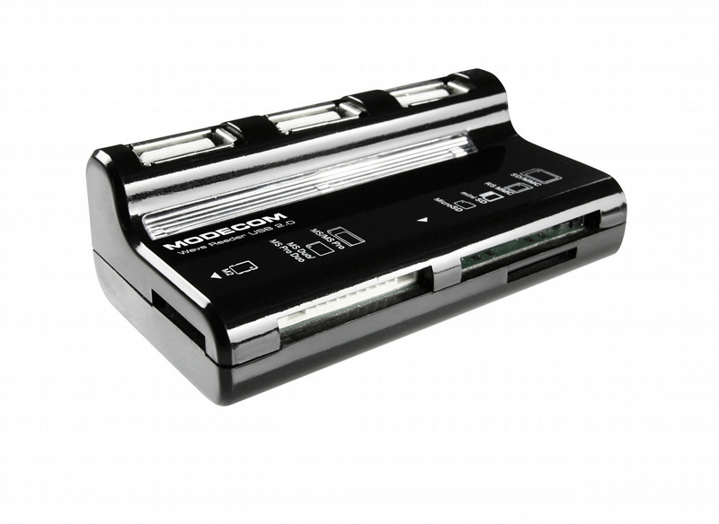 Modecom WAVE READER USB 2.0 Черный, Cеребряный устройство для чтения карт флэш-памяти
