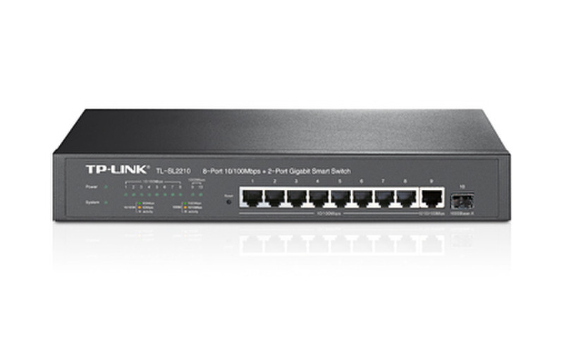 TP-LINK TL-SL2210 Управляемый L2 Fast Ethernet (10/100) Черный сетевой коммутатор
