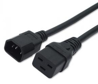 Unirise 7ft. C14 - C19 15A, 250V 2.13m C14 coupler C19 coupler Black