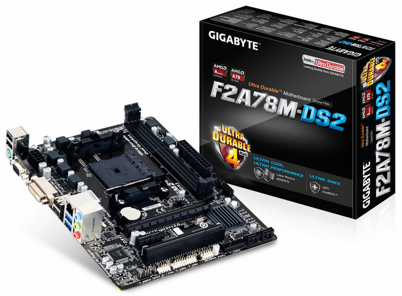 Gigabyte GA-F2A78M-DS2 AMD A78 Socket FM2+ Микро ATX материнская плата