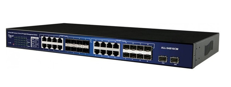 ALLNET 107160 Управляемый L2 Gigabit Ethernet (10/100/1000) 19U Черный