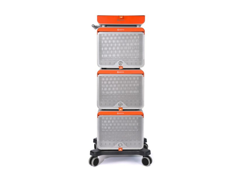 Griffin MultiDock 3-Unit Mobility Kit Portable device management cabinet Black,Orange,Silver