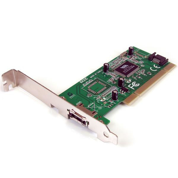 StarTech.com 1 Port eSATA/ SATA Controller PCI Schnittstellenkarte inkl. Low Profile Slotblech