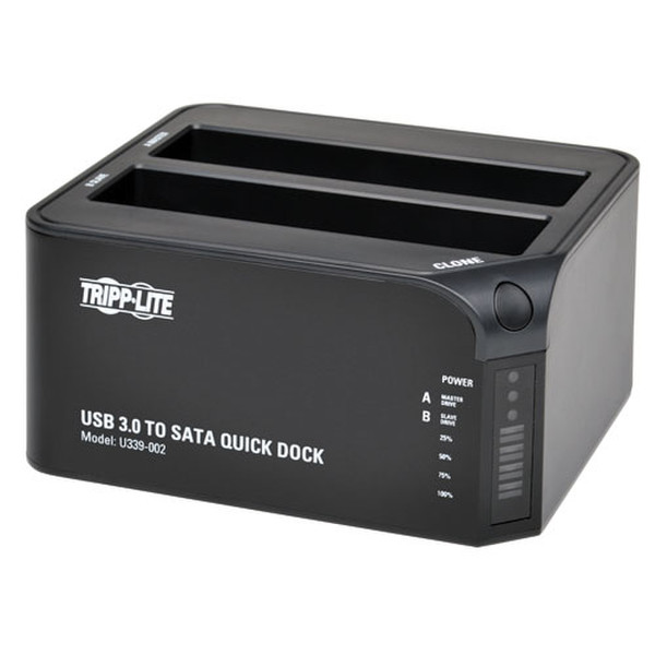 Tripp Lite USB 3.0 SuperSpeed to Dual SatA External Hard Drive Docking Station with Cloning for 2.5in/3.5in HDD