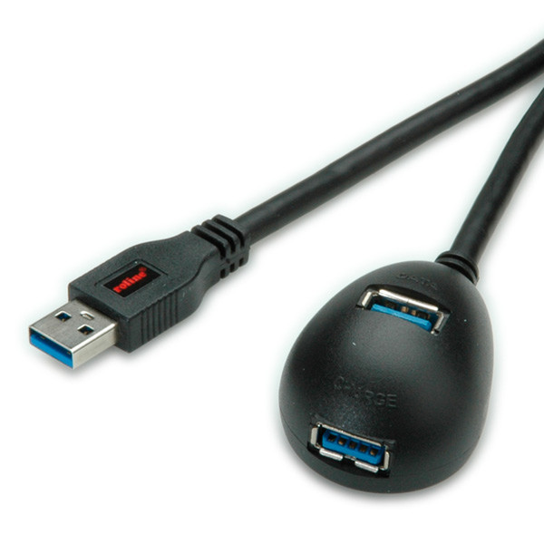 ROLINE USB 3.0 "DOME" Cable, black 1.5 m