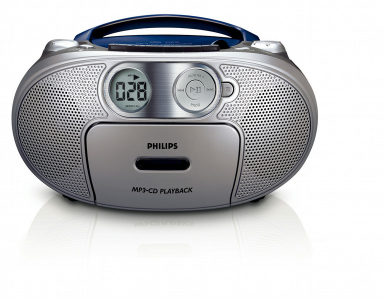 Philips AZ1037/12 2.4W Blue,Silver home audio set