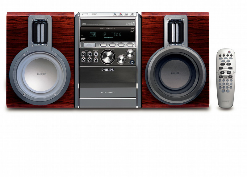 Philips MCM760 Home audio micro system 150Вт Cеребряный, Деревянный