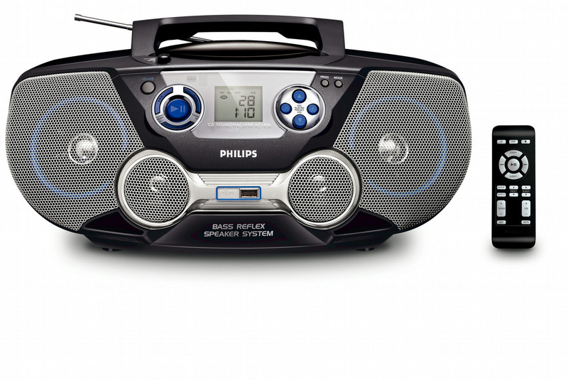 Philips AZ1826/55 2Вт Черный, Синий, Cеребряный домашний музыкальный центр