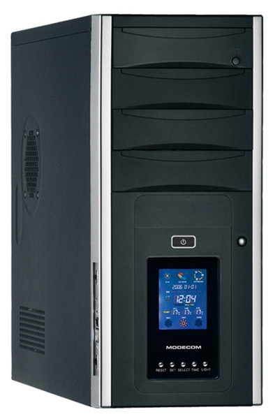 Modecom AZA Midi-Tower Black,Silver computer case
