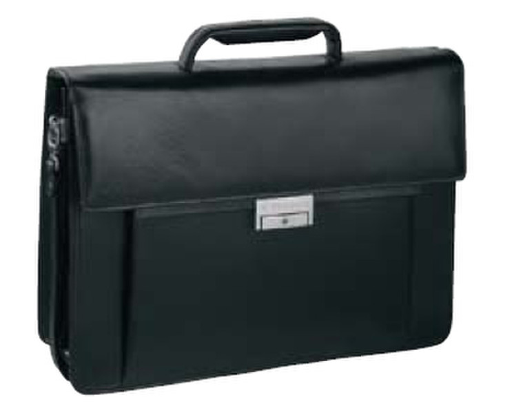Roncato small briefcase w-shoulder strap Leather Black briefcase