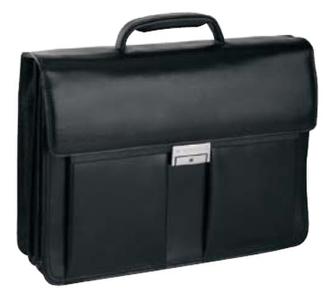 Roncato briefcase w-2 pockets Leather Black briefcase