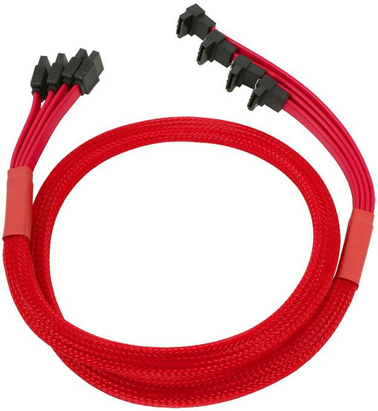 Nanoxia 4x SATA - 4x SATA, 0.85m 0.85м SATA III 7-pin SATA III 7-pin Красный кабель SATA