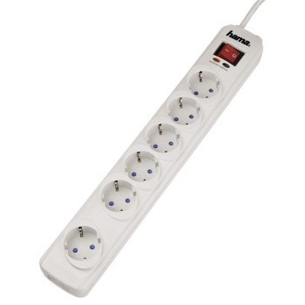 Hama 00121943 6AC outlet(s) 230V 1.5m White surge protector