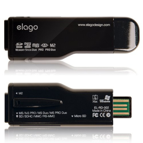 elago EL-RD-002-BK USB 2.0 Черный устройство для чтения карт флэш-памяти