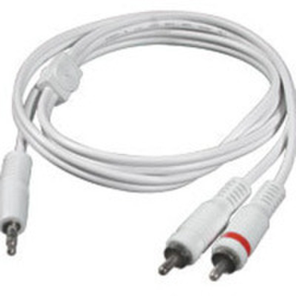 C2G 12ft 3.5mm M / 2 RCA Type M Audio Y-Cable - iPod 3.6m 3.5mm 2 x RCA White audio cable