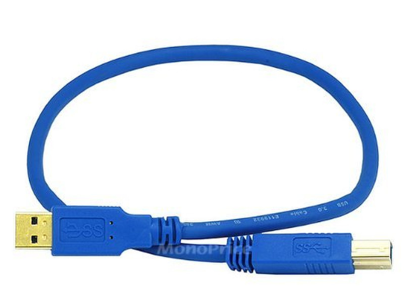 Monoprice 106507 0.45m USB B USB A Blau USB Kabel