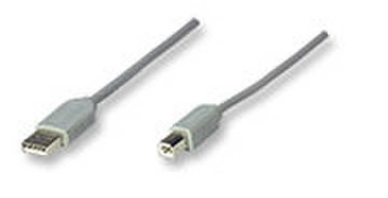 Manhattan Hi-Speed USB 2.0 Device Cable 3м USB A USB B Серый кабель USB
