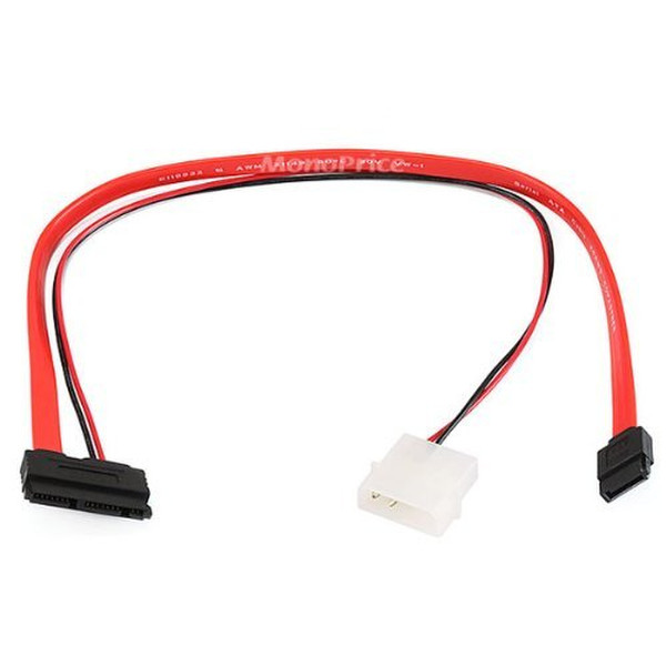 Monoprice 107640 SATA 7-pin + 4-pin Molex Red SATA cable